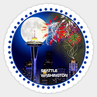 Seattle Washington Skyline Sticker